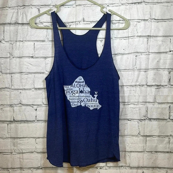 Women’s Hawaii racerback navy blue tank top Small - Picture 1 of 3